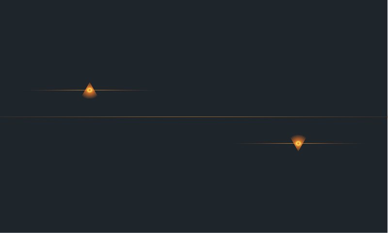 Glowing Triangles on Dark Background