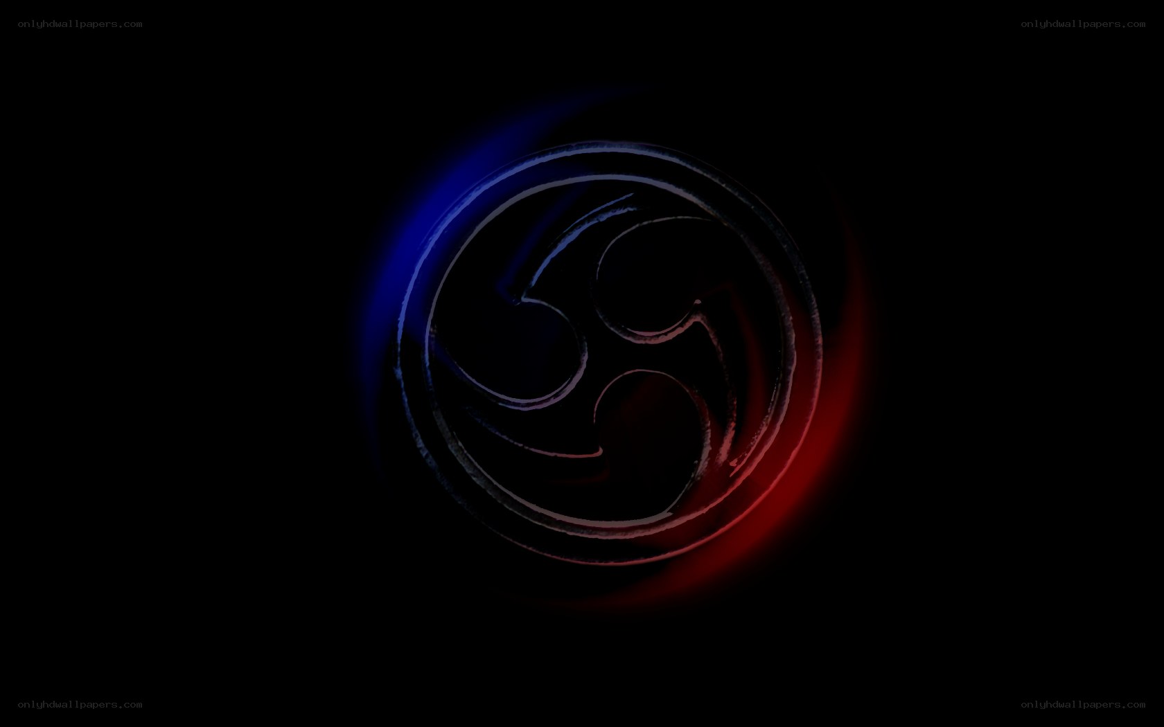 glowing triskelion symbol