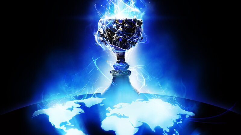 Glowing Trophy on Globe