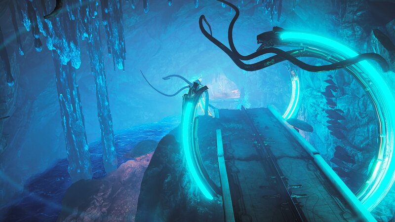 Glowing Tunnel in Cave