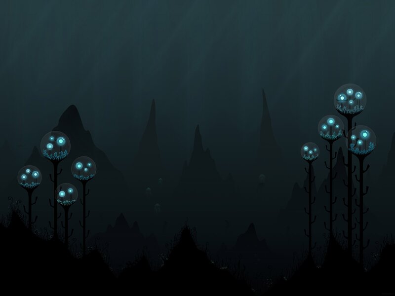 Glowing Underwater Plants — Blue