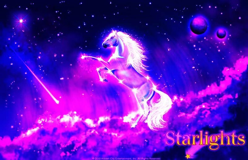 Glowing Unicorn in Space