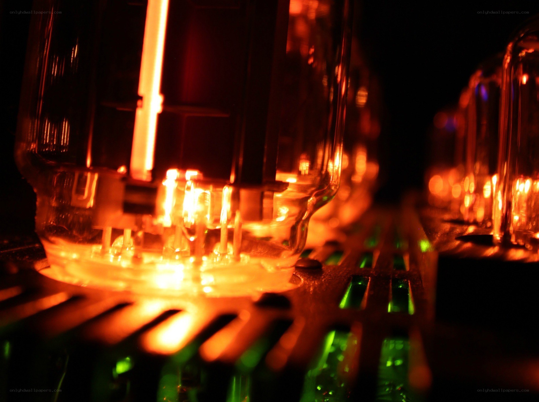 Glowing vacuum tubes