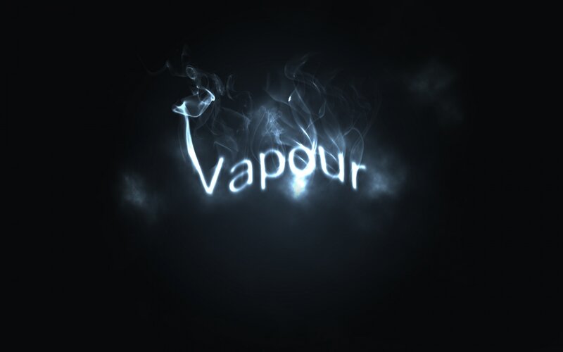 glowing vapor text