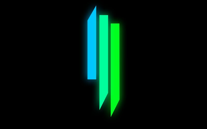 Glowing Vertical Bars — Blue
