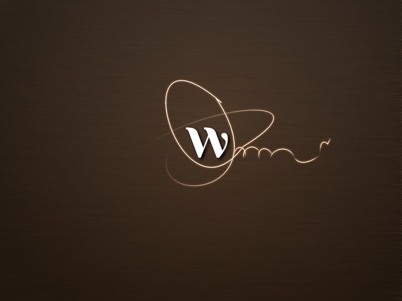 glowing w logo on brown