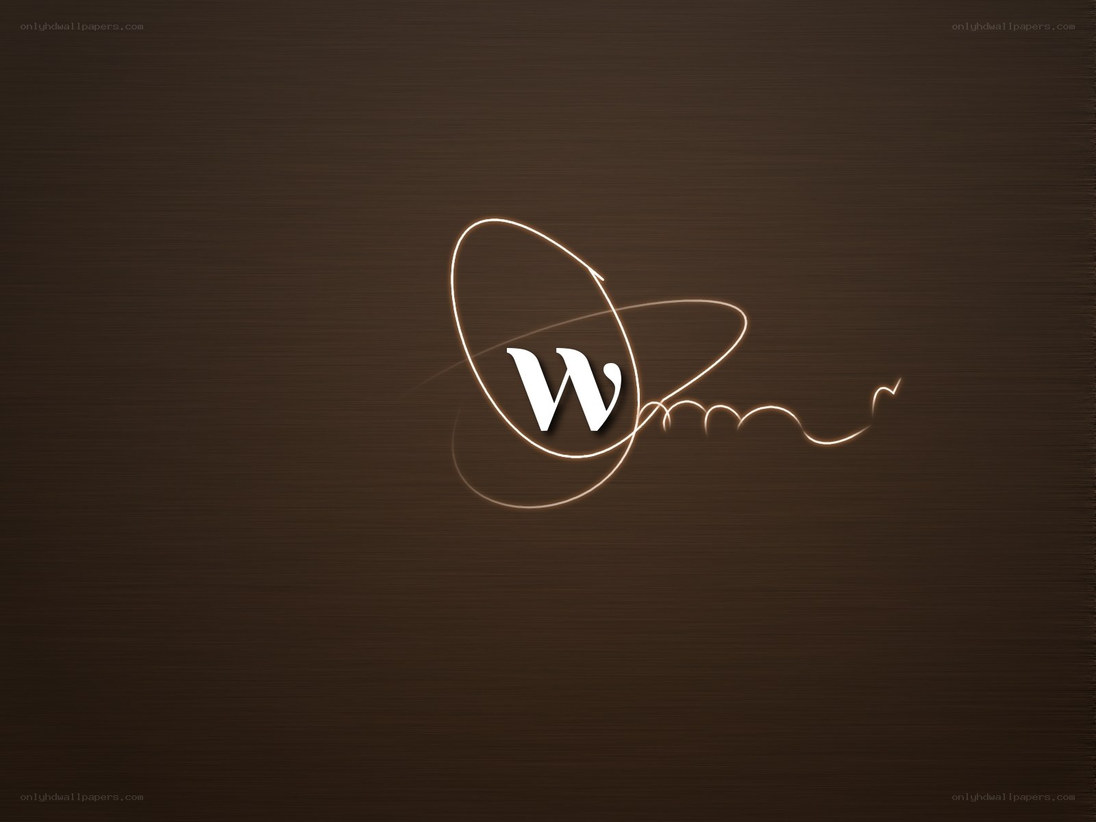 glowing w logo on brown