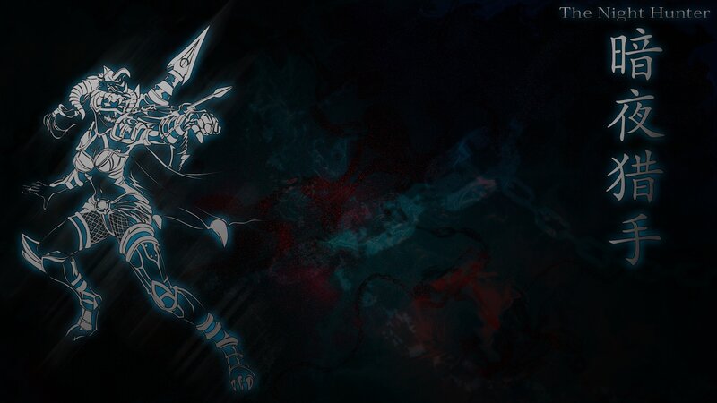 Glowing Warrior Figure — Black, Dark