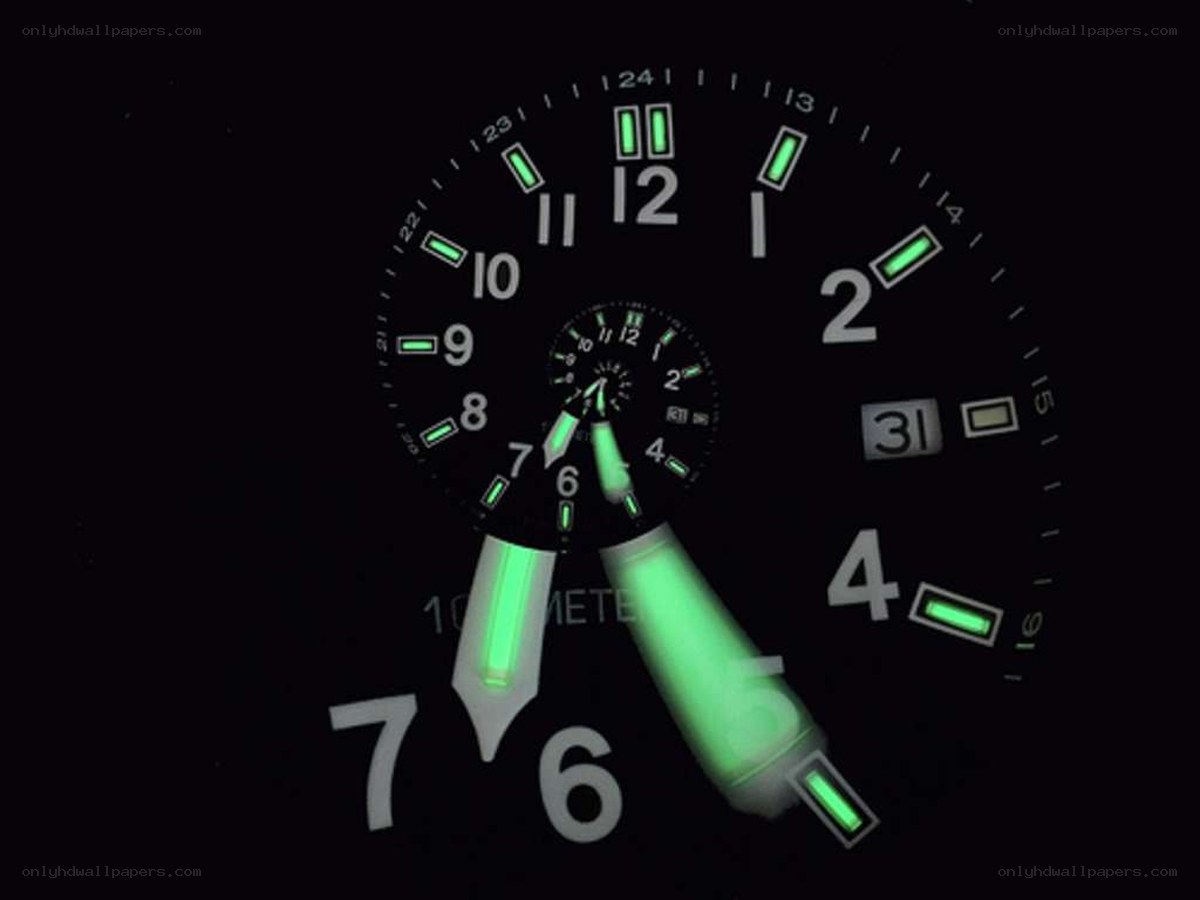 glowing watch face