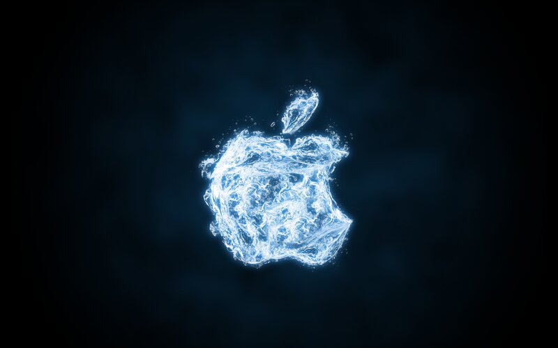 Glowing Water Apple Logo