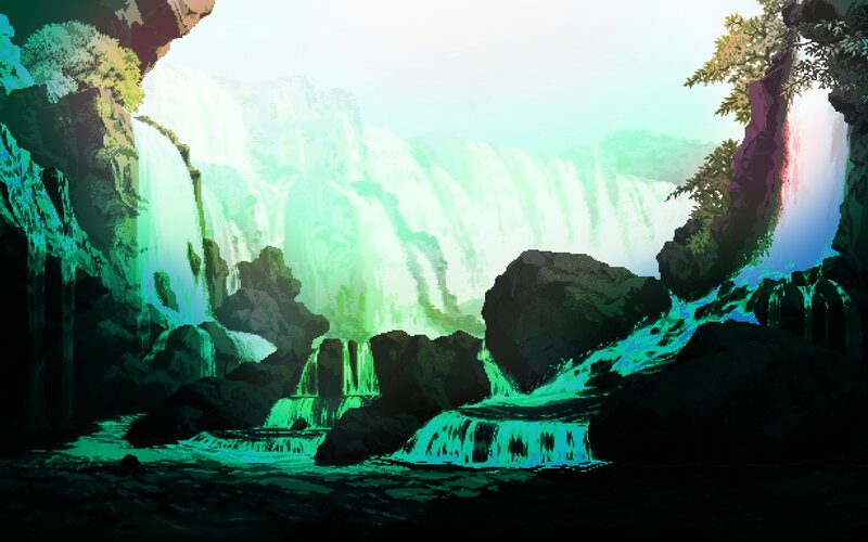 Glowing Waterfall Canyon