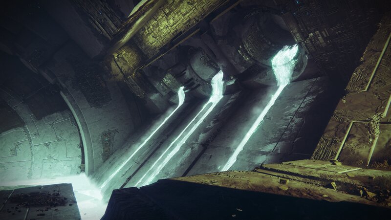 Glowing Waterfalls in Ruin