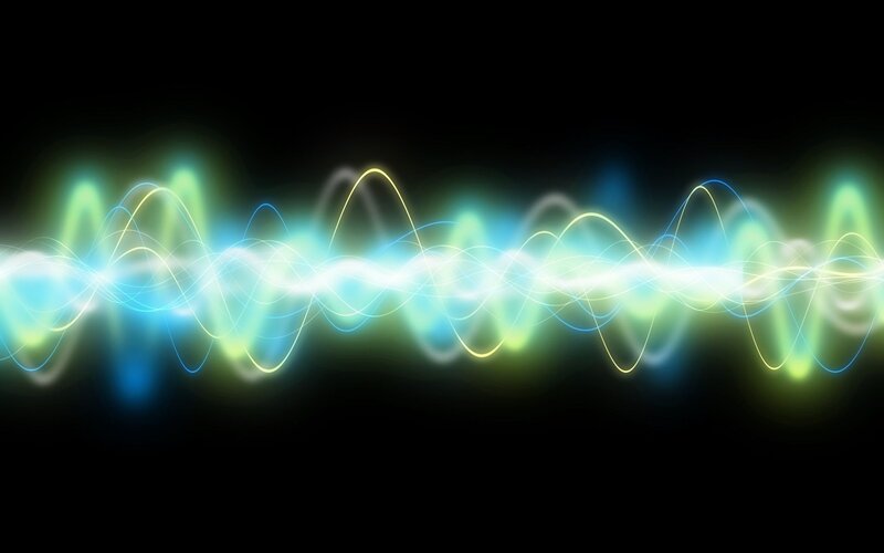 Glowing Wave Lines — Blue