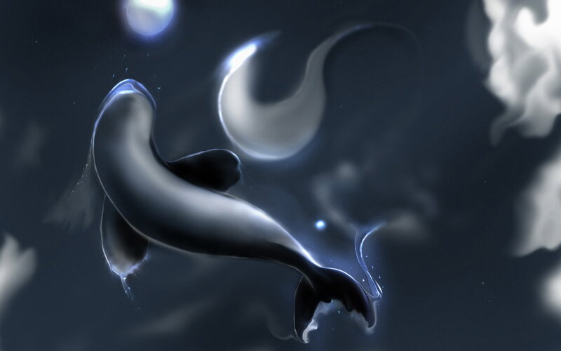 Glowing Whale in Space
