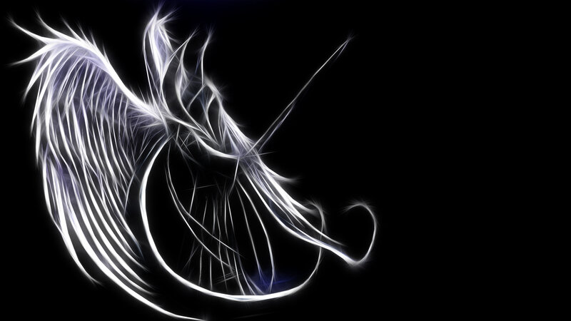 glowing white angel wings