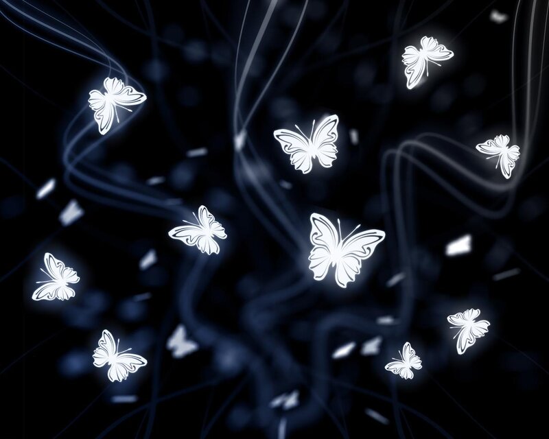 glowing white butterflies