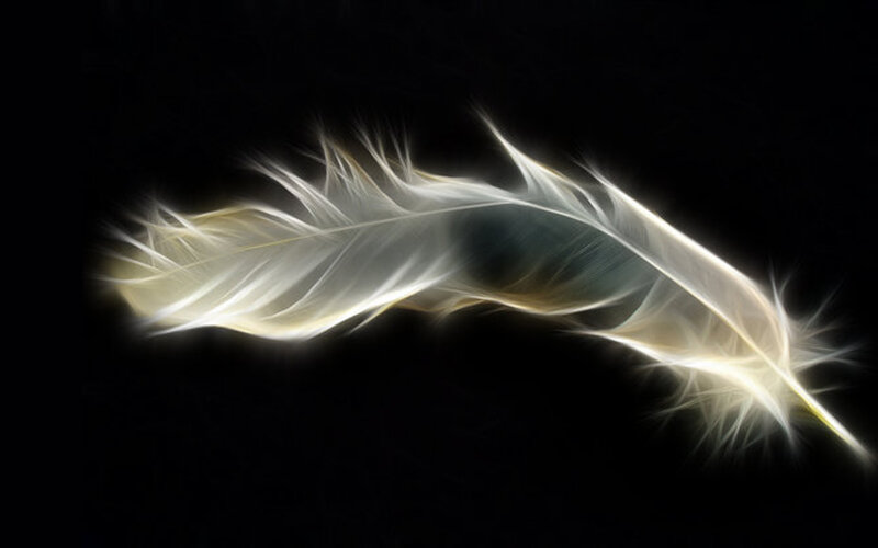 Glowing White Feather
