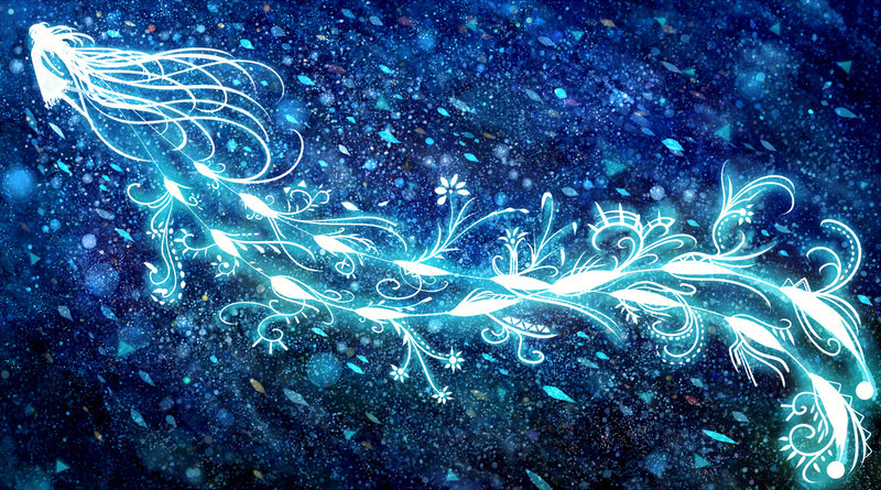 Glowing White Floral Design