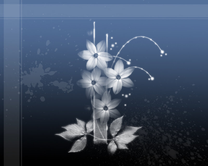Glowing White Flowers — Blue