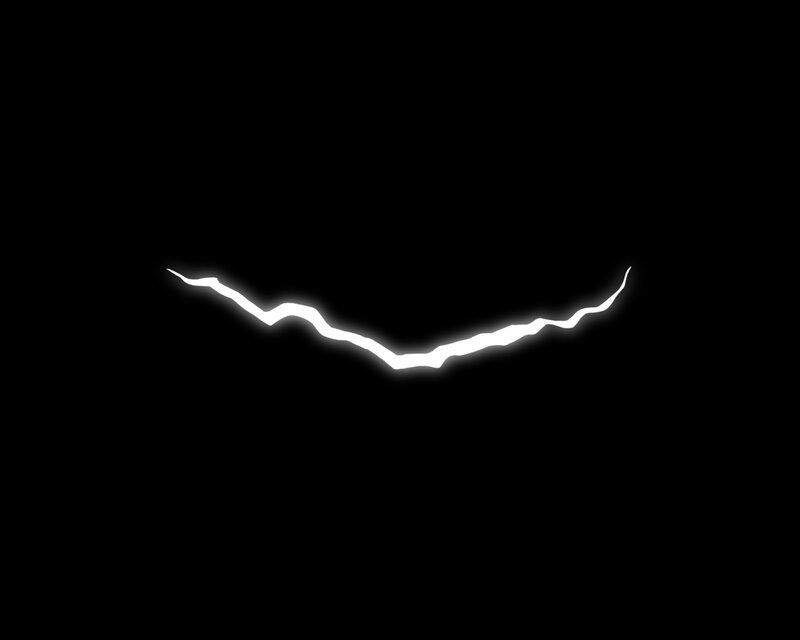 glowing white line on black
