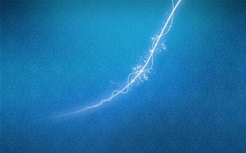 Glowing White Line on Blue