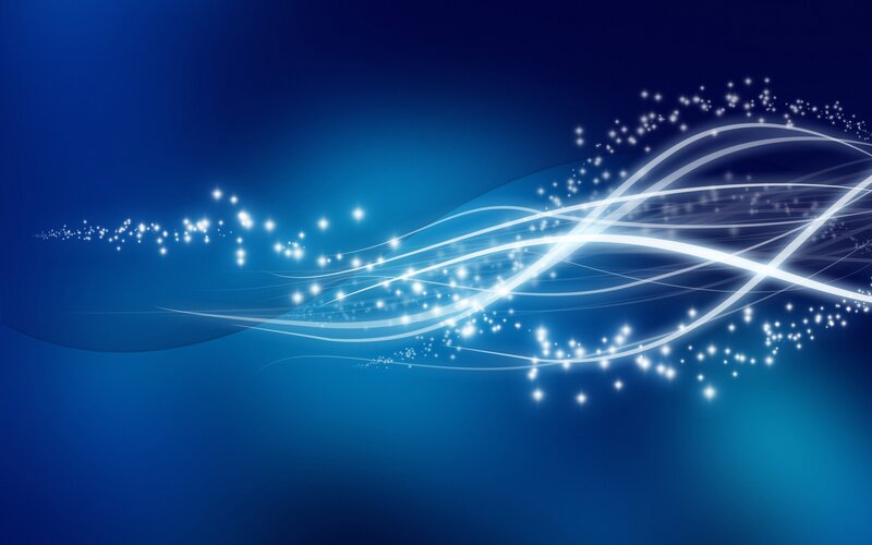 Glowing White Lines — Blue, Serene, Abstract