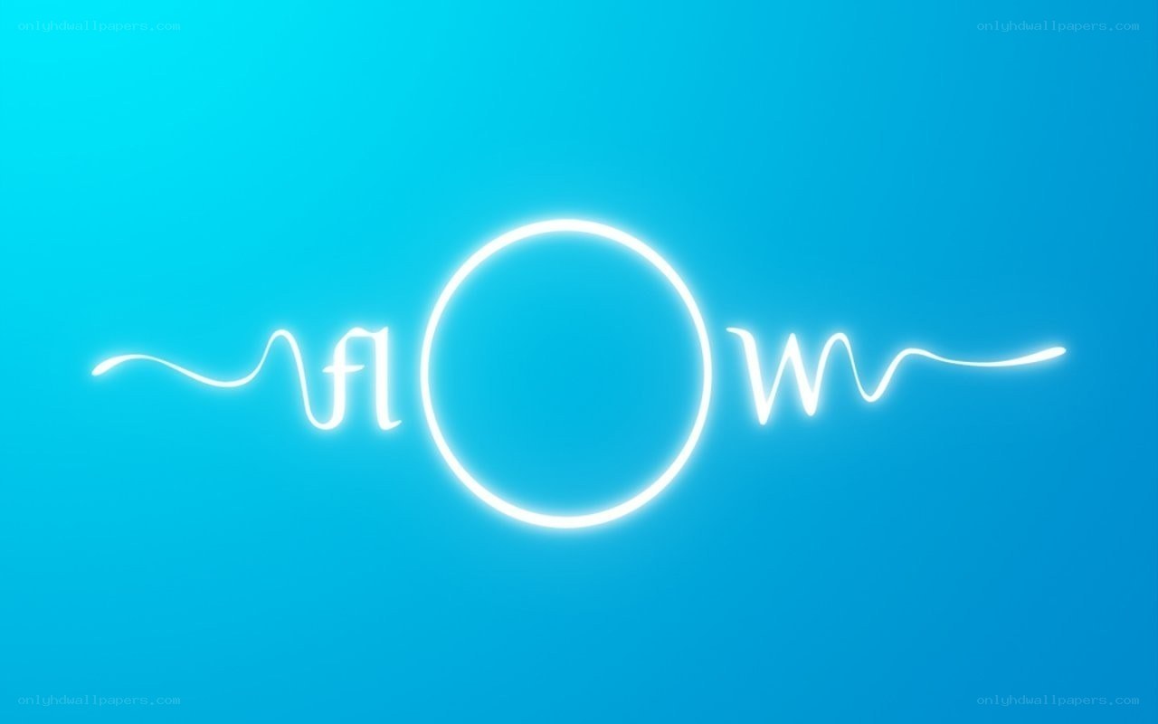 glowing white logo on blue