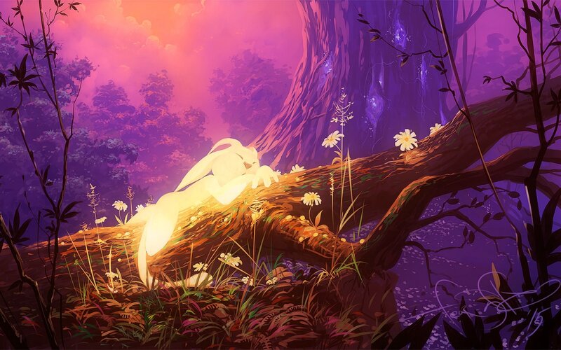 Glowing White Rabbit