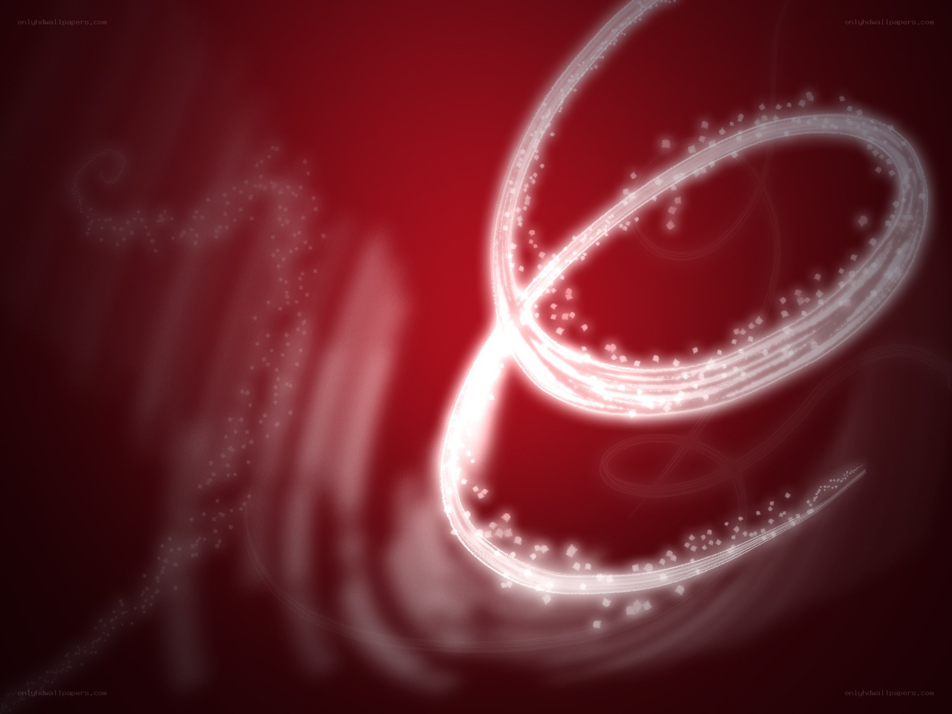 glowing white swirl on red