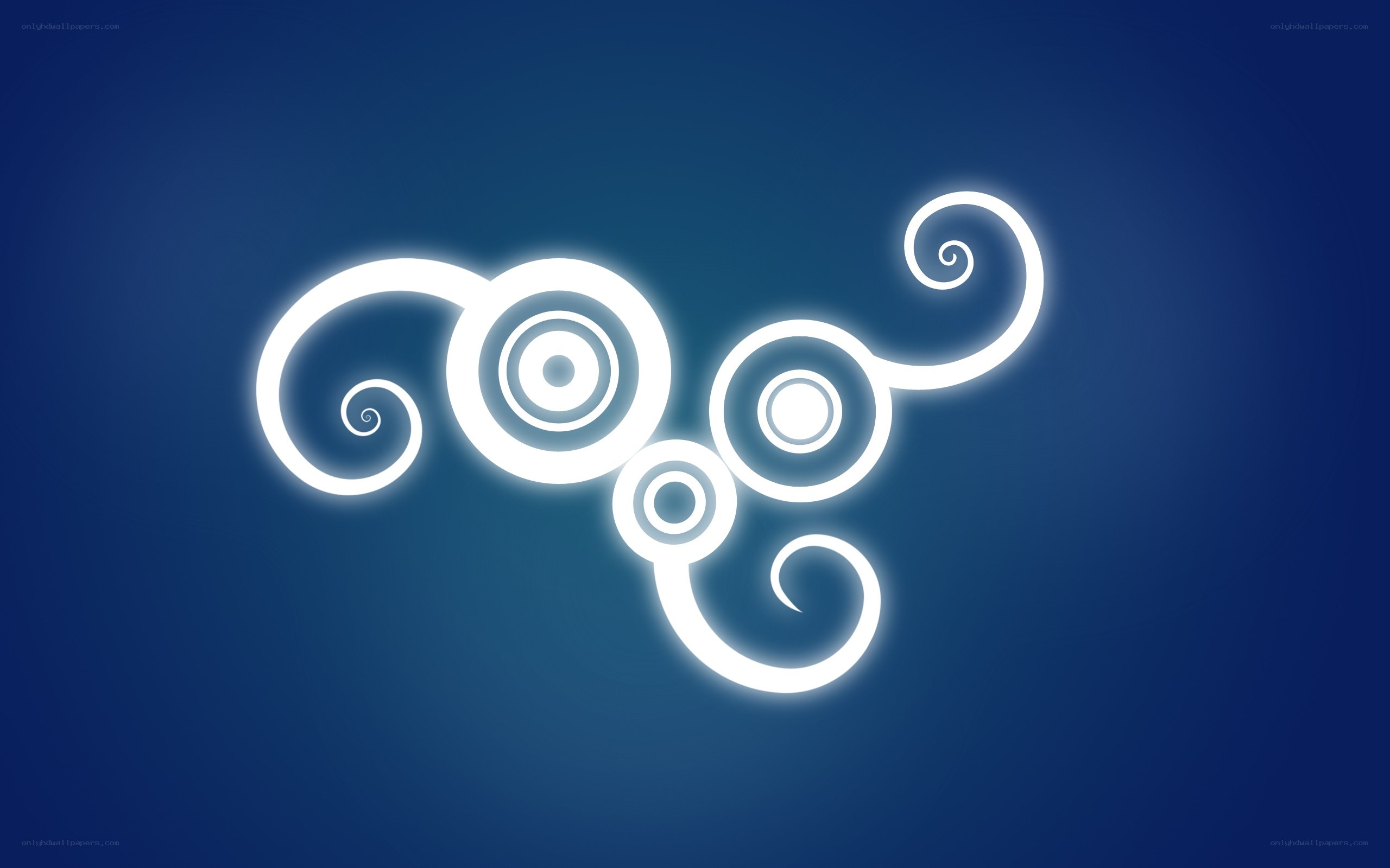 glowing white swirls on blue