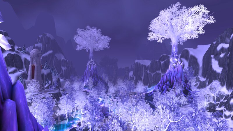 Glowing White Trees — Purple