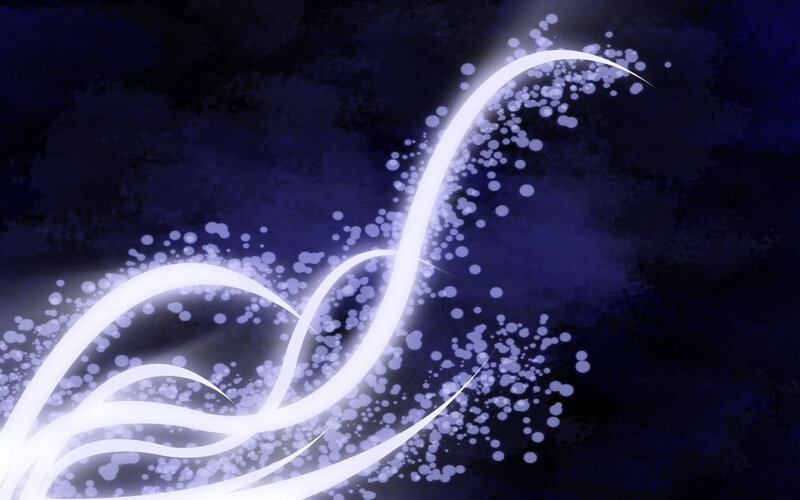 glowing white waves on dark blue