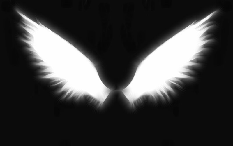 Glowing White Wings — Dramatic