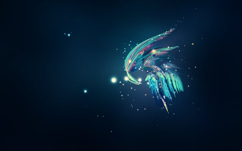 Glowing Wing in Space