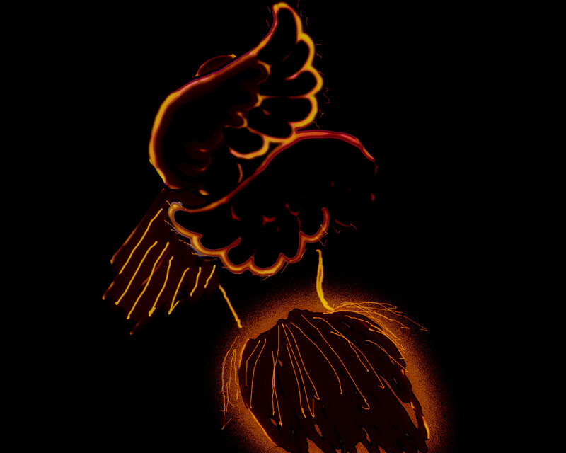 glowing wings illustration