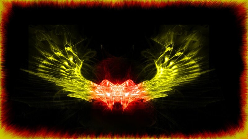 Glowing Wings on Black