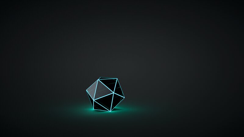 Glowing Wireframe Dodecahedron