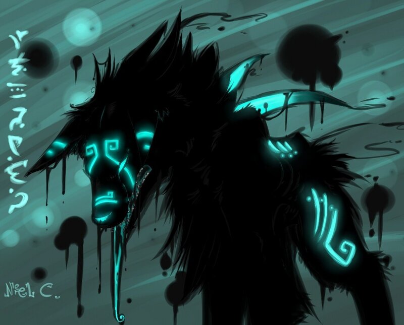 glowing wolf creature