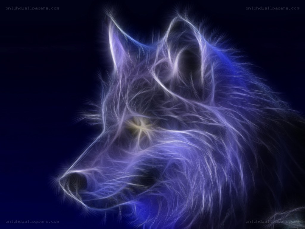 glowing wolf head