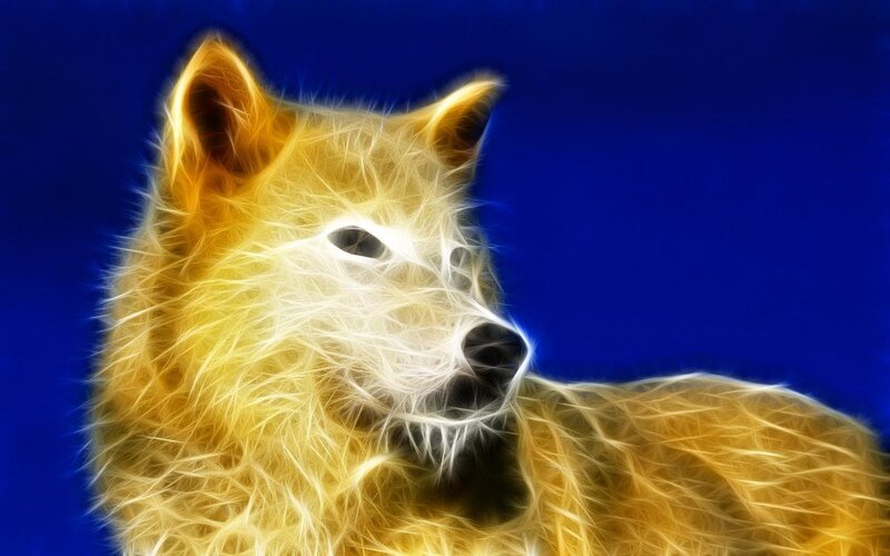 Glowing Wolf Head — Yellow
