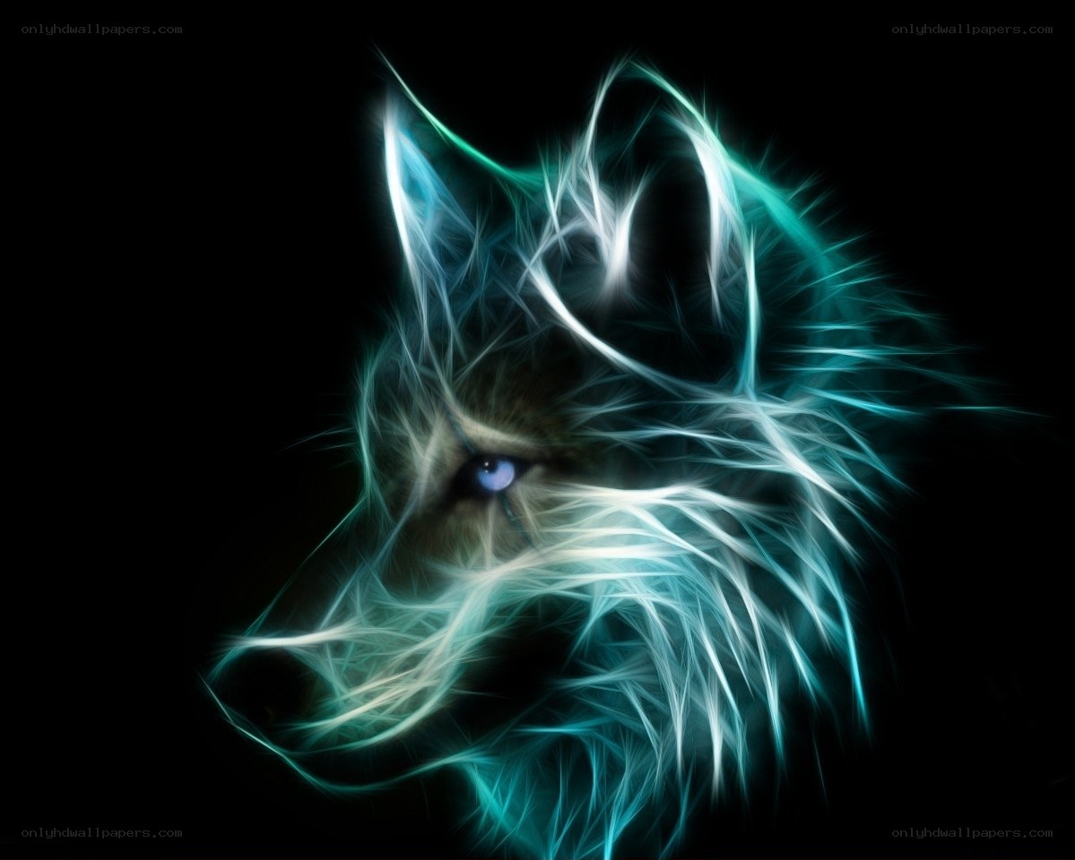glowing wolf head