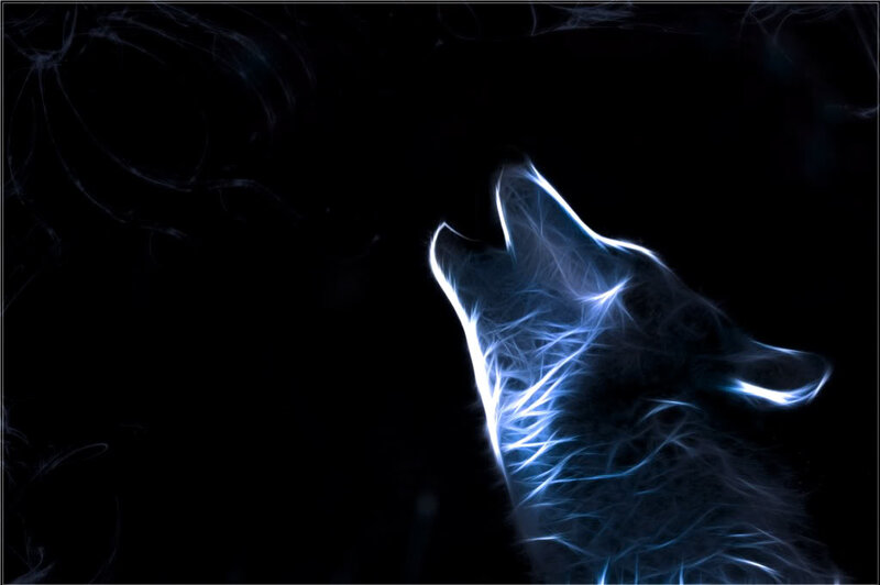 glowing wolf howling