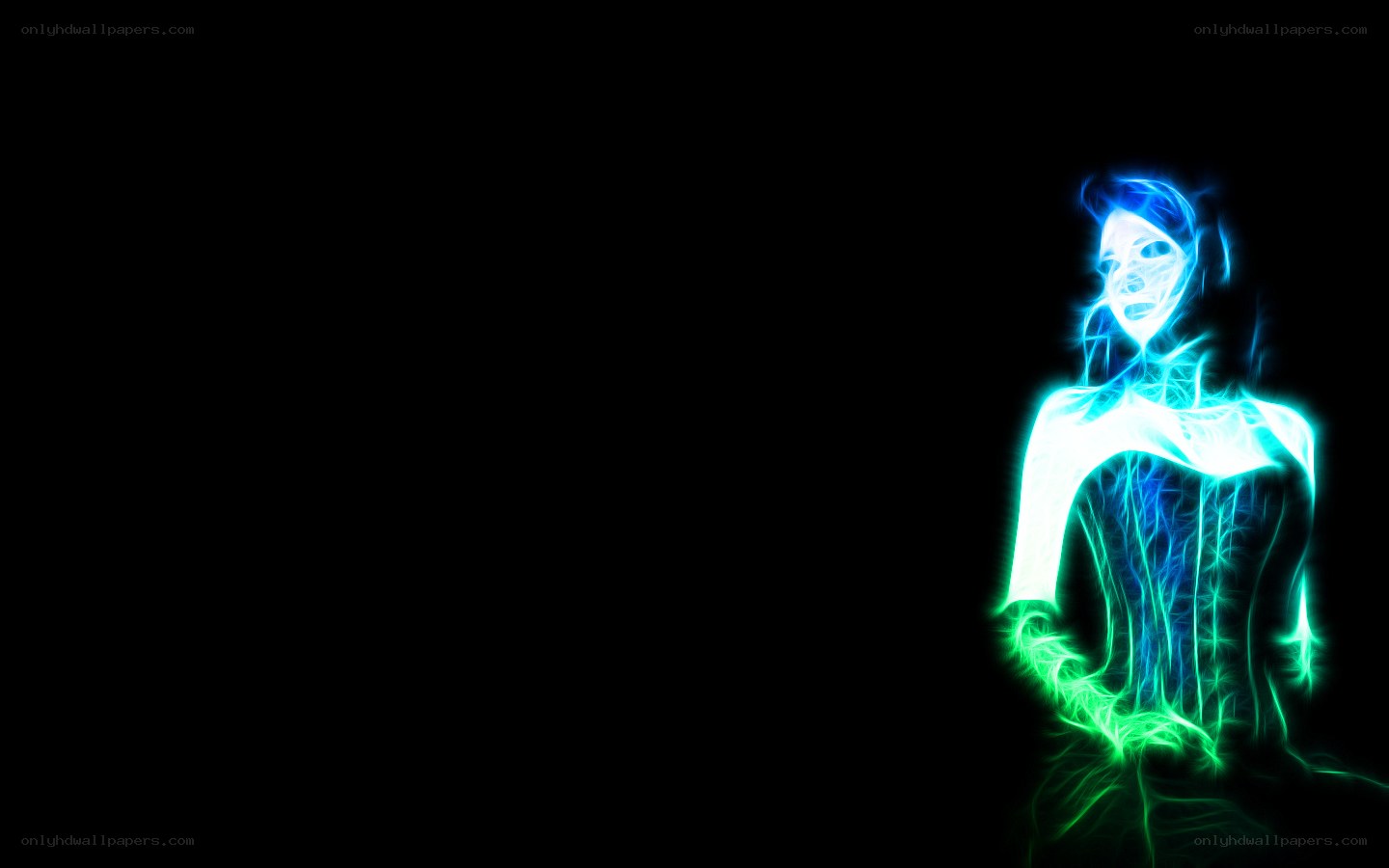 glowing woman figure