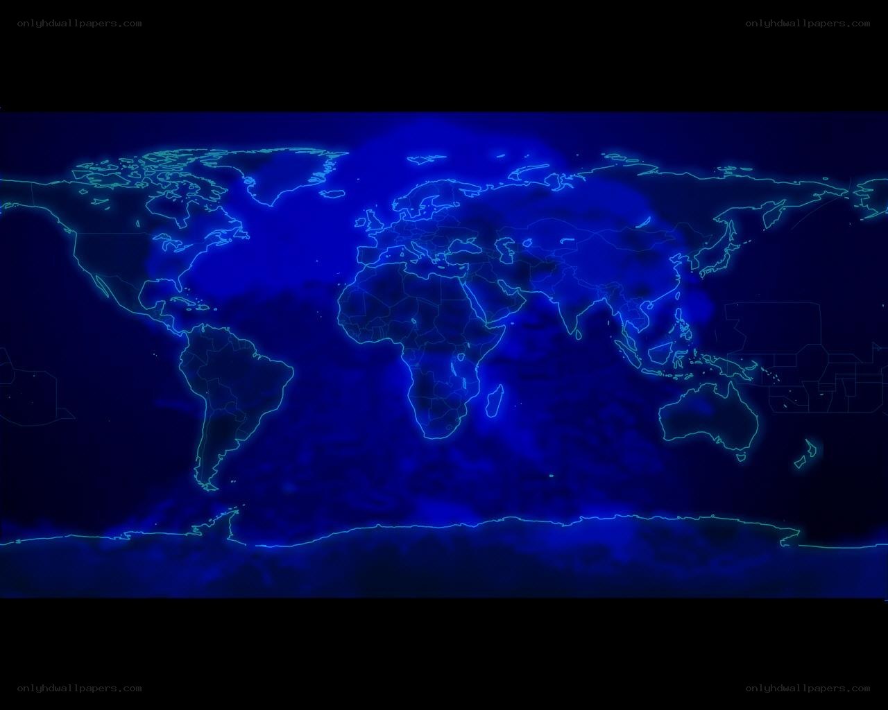 glowing world map