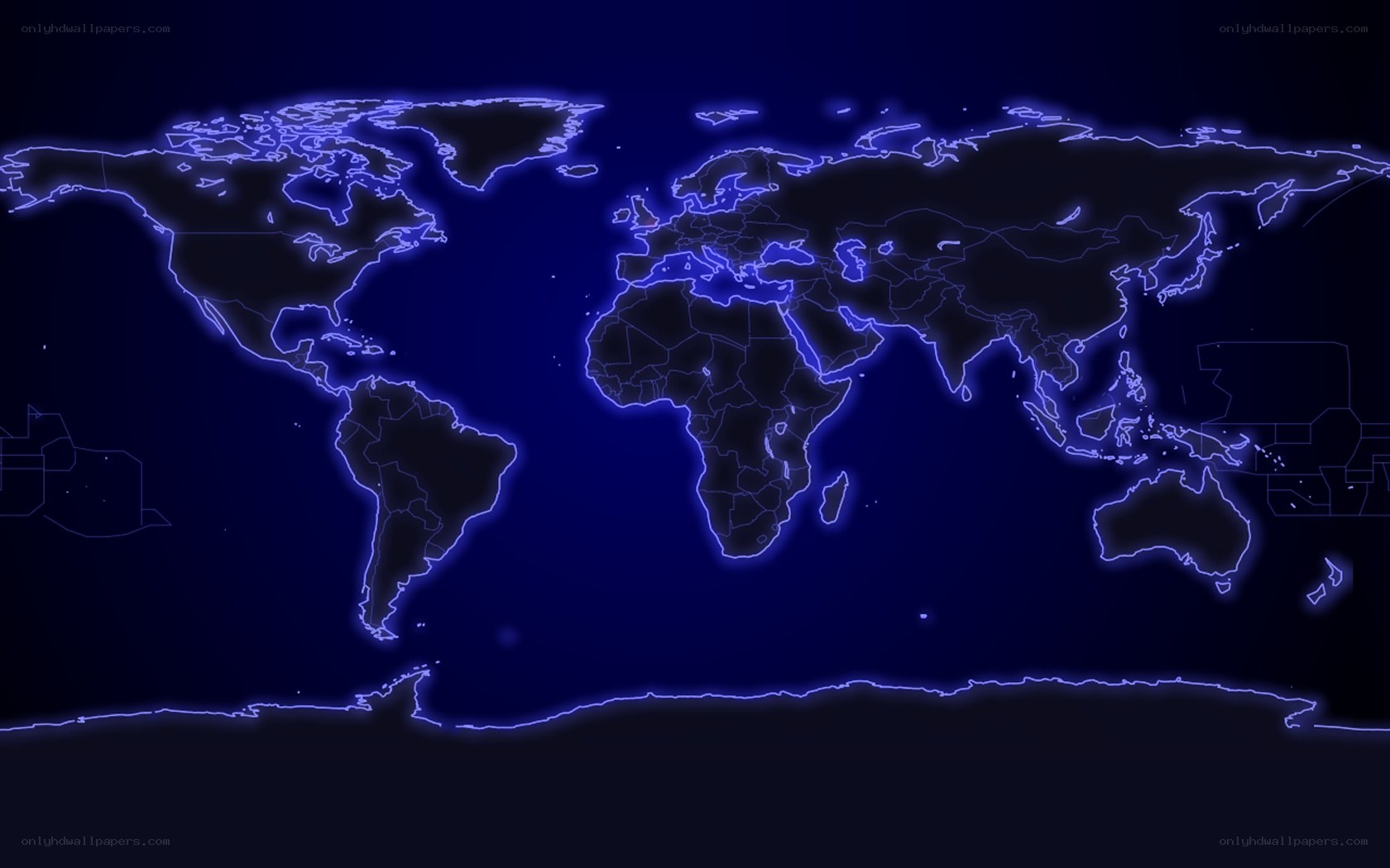 glowing world map