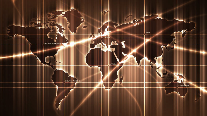 glowing world map