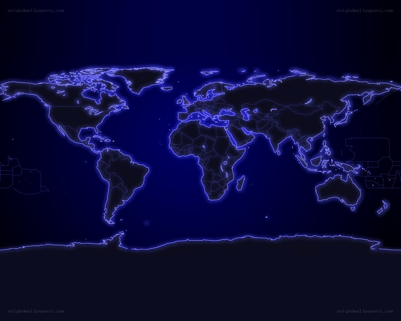 glowing world map