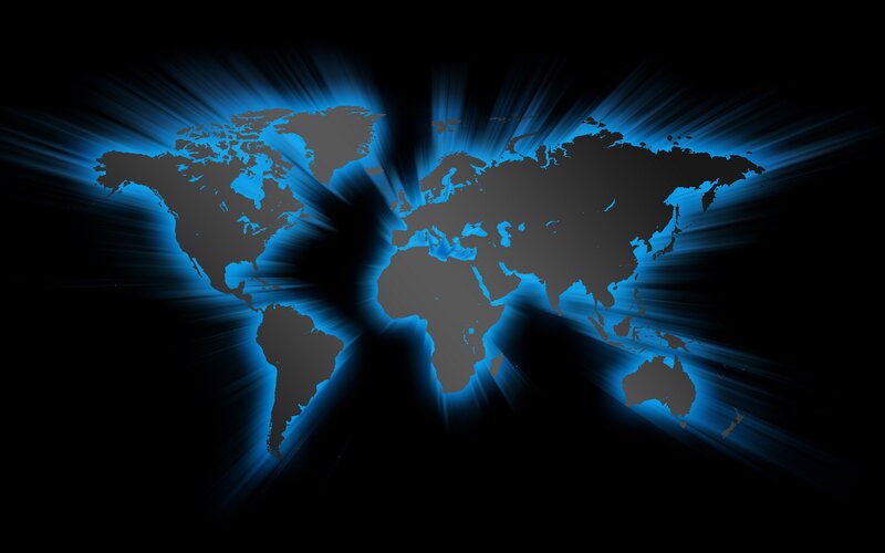 glowing world map