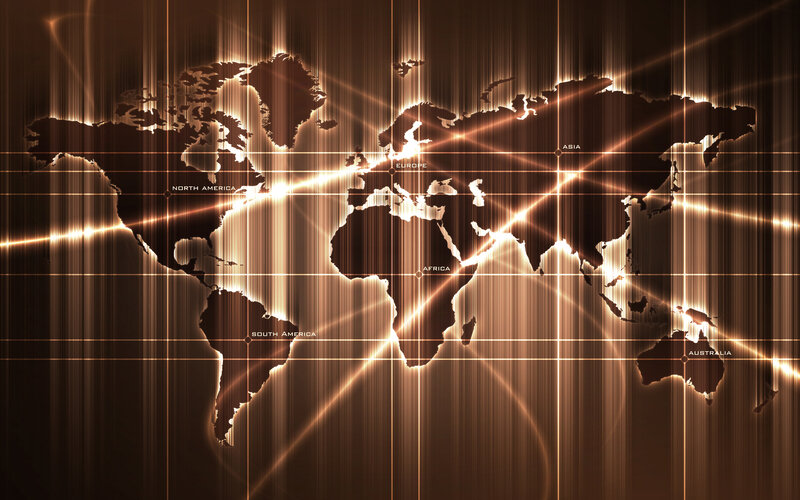 glowing world map