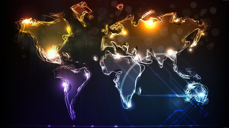 Glowing World Map — Black